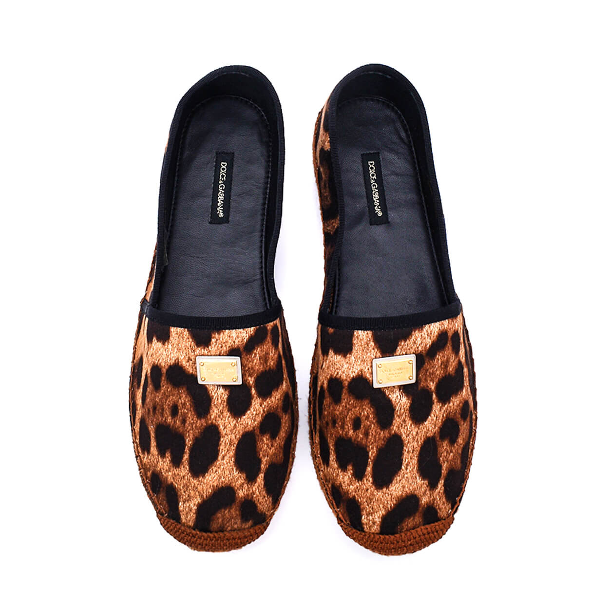 Dolce & Gabbana -Leopard Print Logo Plaque Espadrilles 38